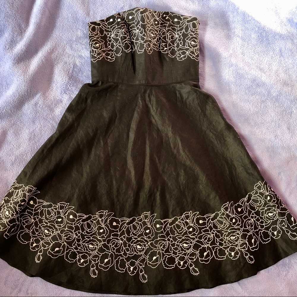 Used Ann Taylor Loft Women Dress Floral Black Sz 6